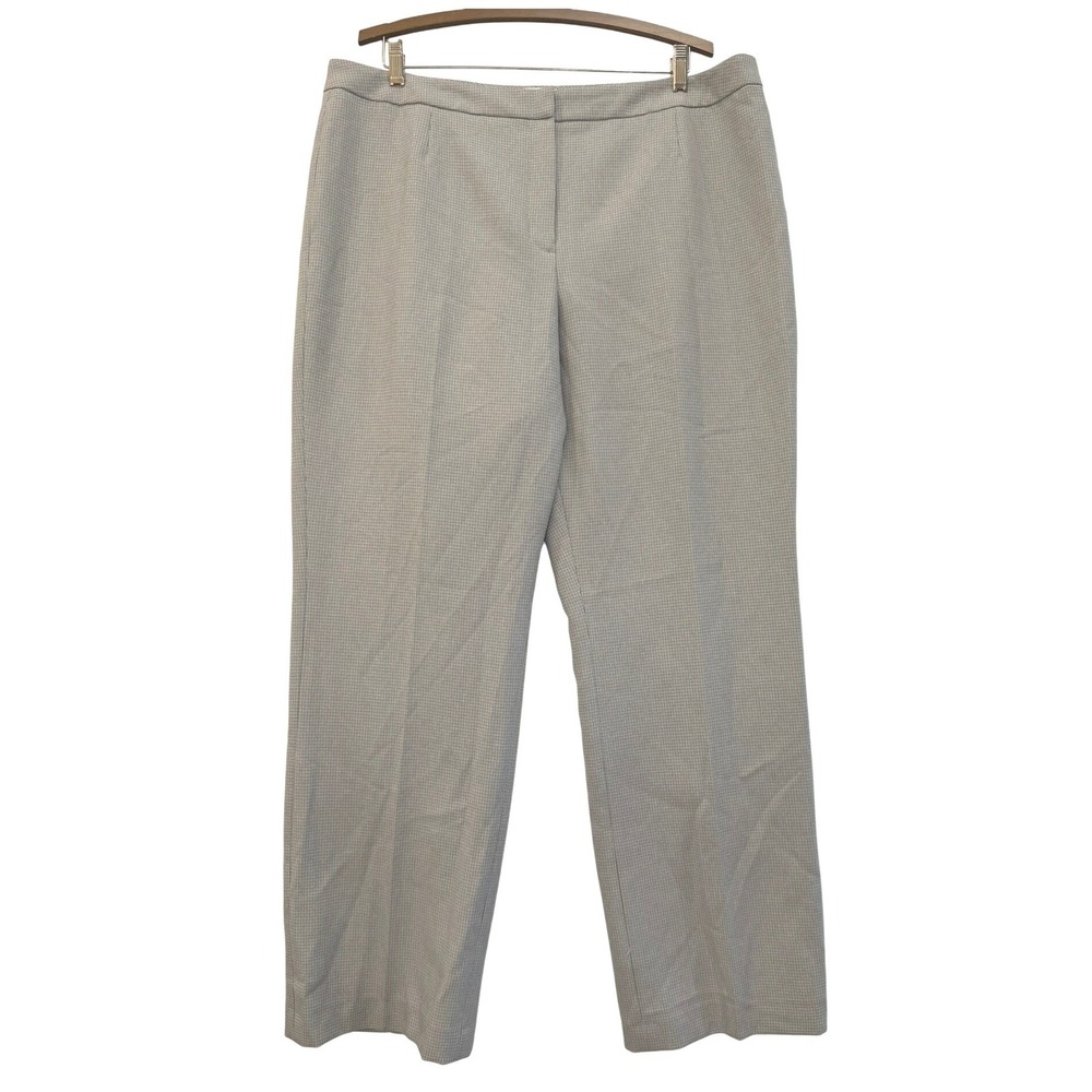 Le Suit Women's Tan Beige Micro Houndstooth Straight Leg Dress Pants Size 16 NWT